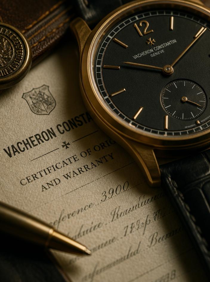 Close-up of a luxury watch and fine paper textures